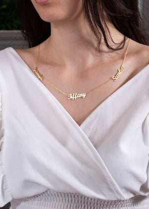 Triple Name Necklace