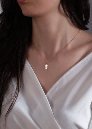 Dainty Old English Initial Necklace