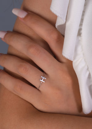 Dainty Initial Ring