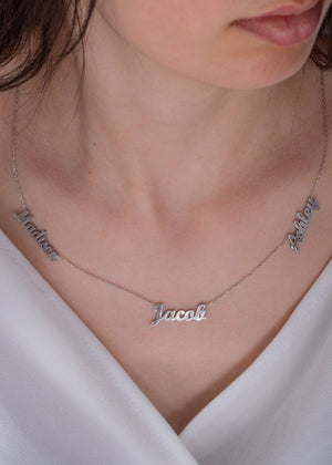 Triple Name Necklace