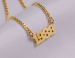 Curb Chain Block Date Necklace