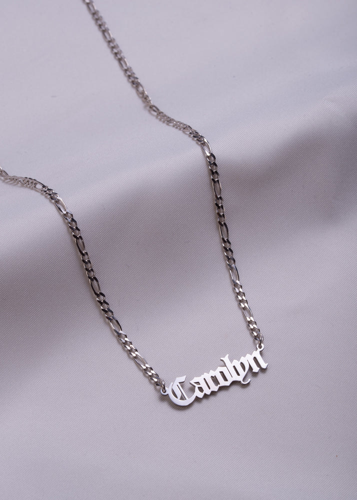 Gothic Figaro Chain Name Necklace