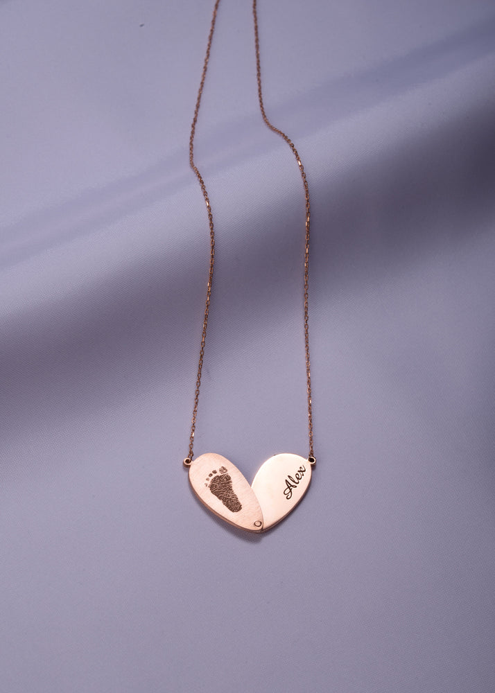 Footprint Heart Necklace