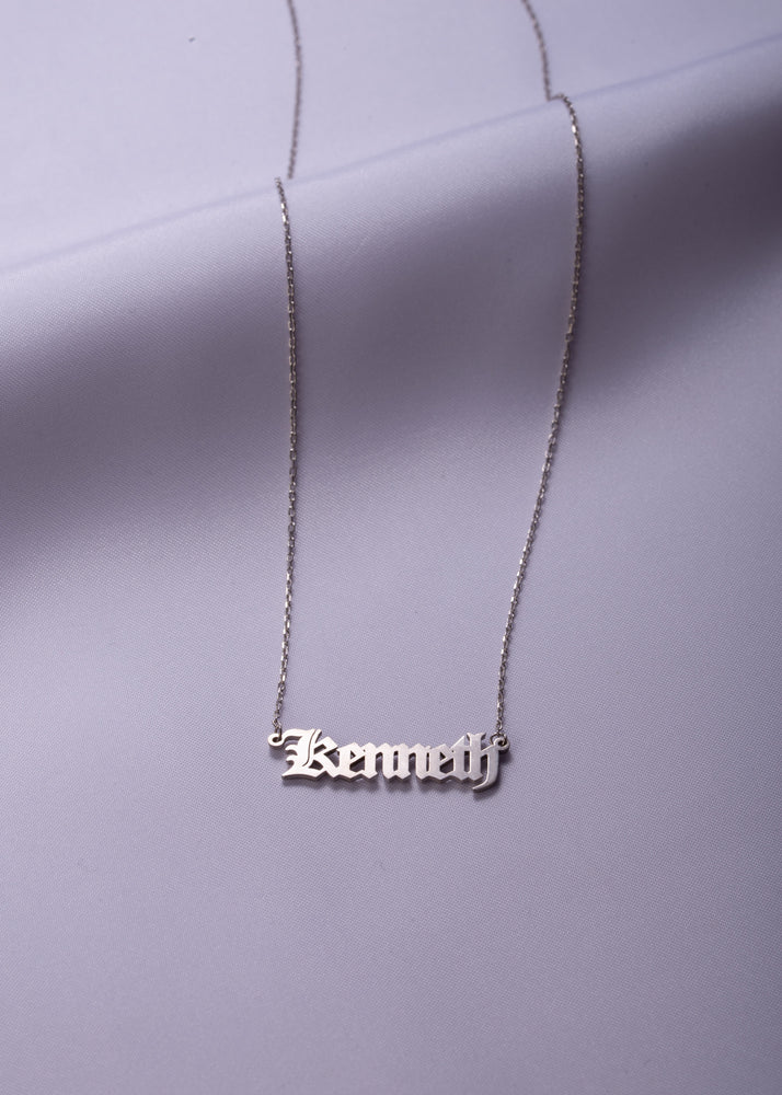 Gothic Bold Name Necklace