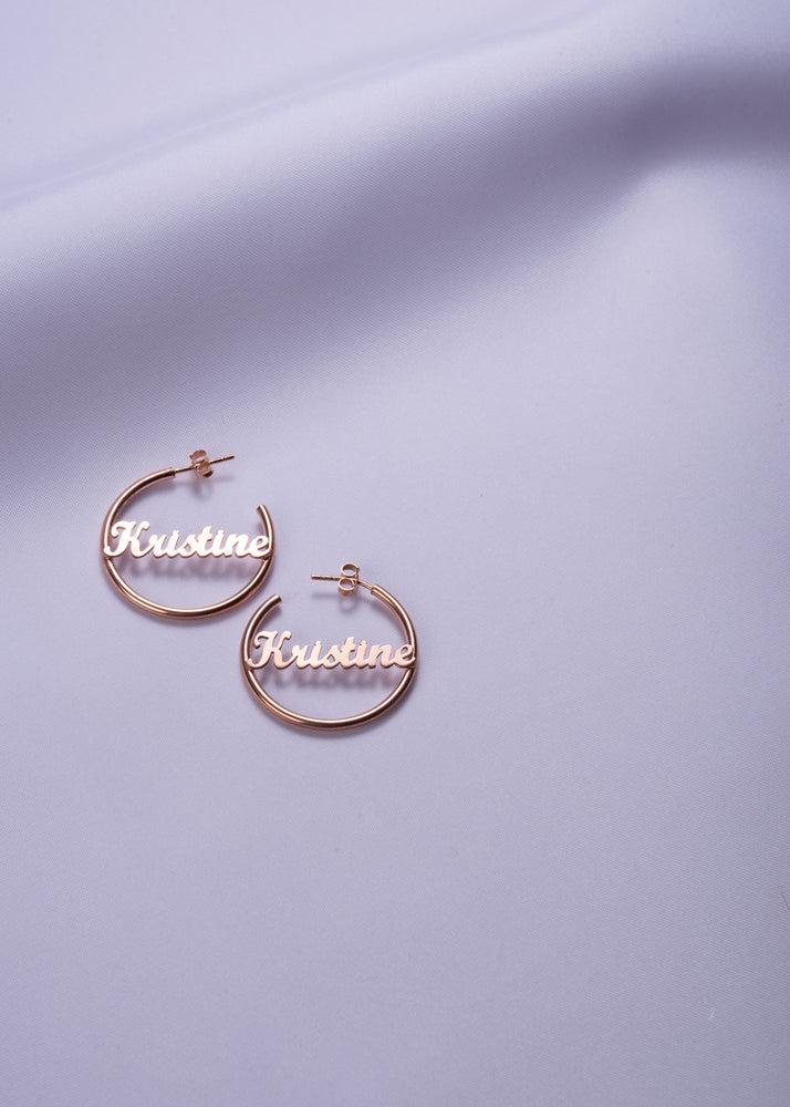 Circle Name Earring