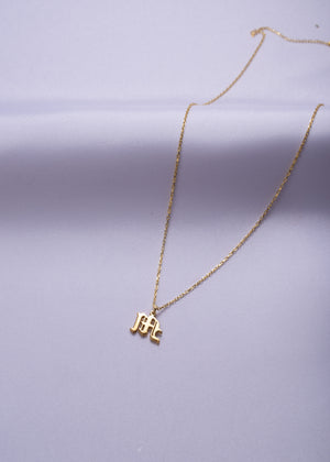 Dainty Old English Initial Necklace