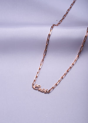 Paper Clip Link Name Necklace