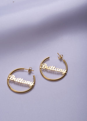 Circle Name Earring