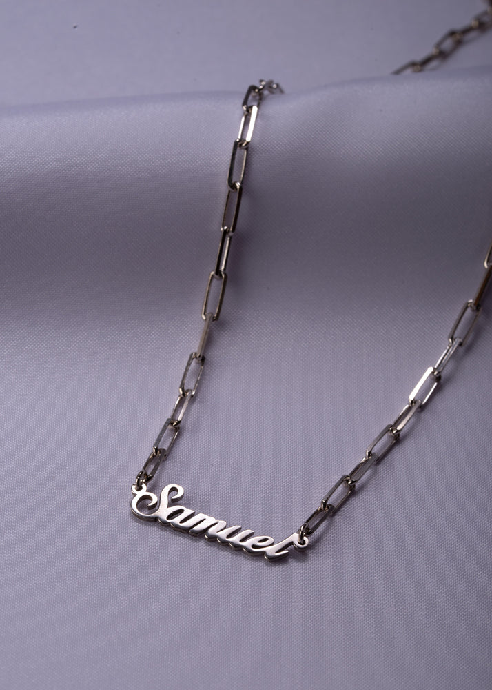 Paper Clip Link Name Necklace