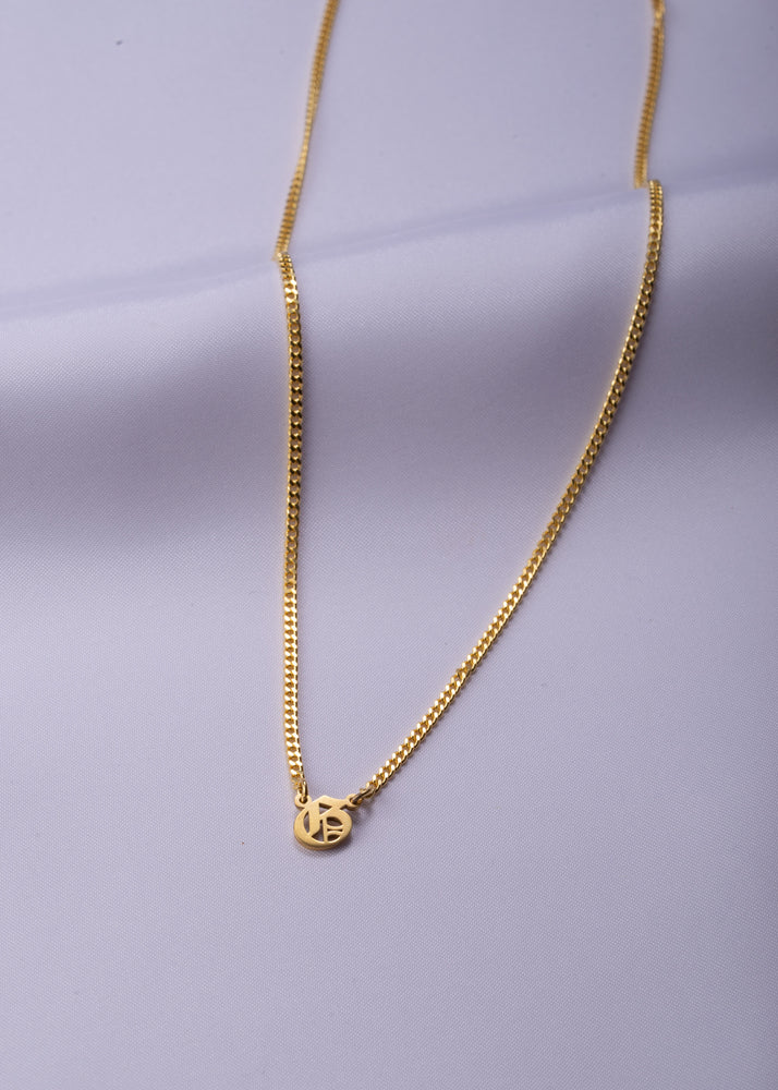 Curb Chain Old English Initial Necklace