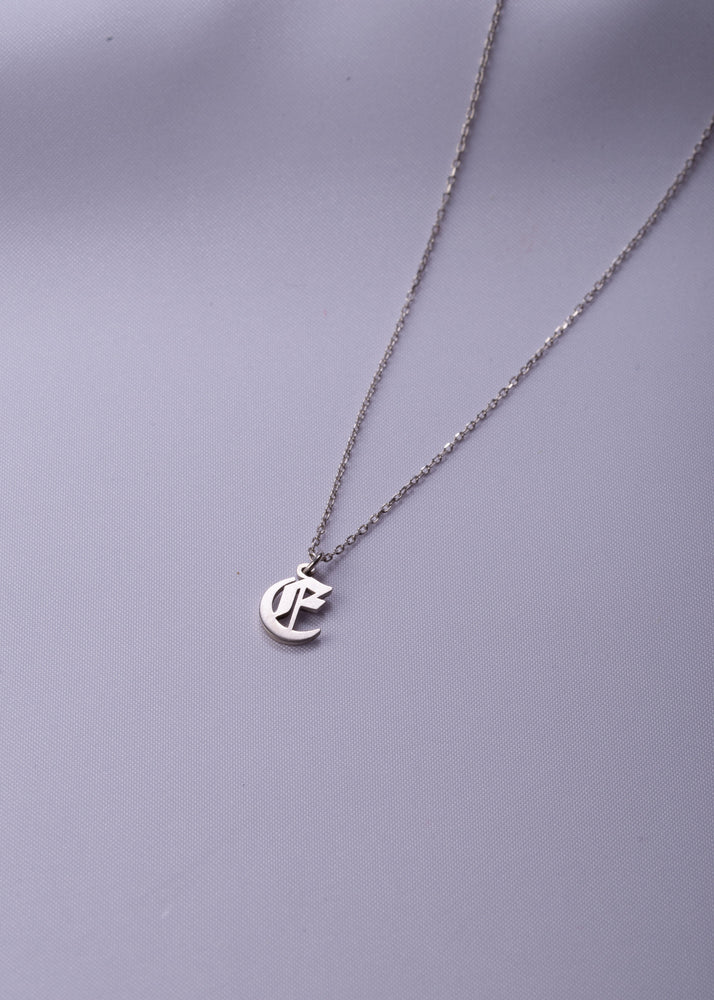 Dainty Old English Initial Necklace