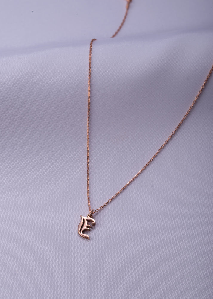 Dainty Old English Initial Necklace