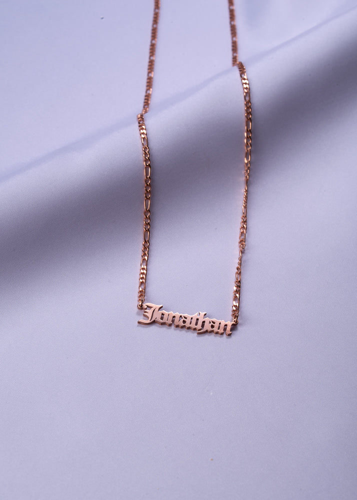 Gothic Figaro Chain Name Necklace