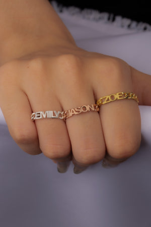 Curb Chain Name Ring