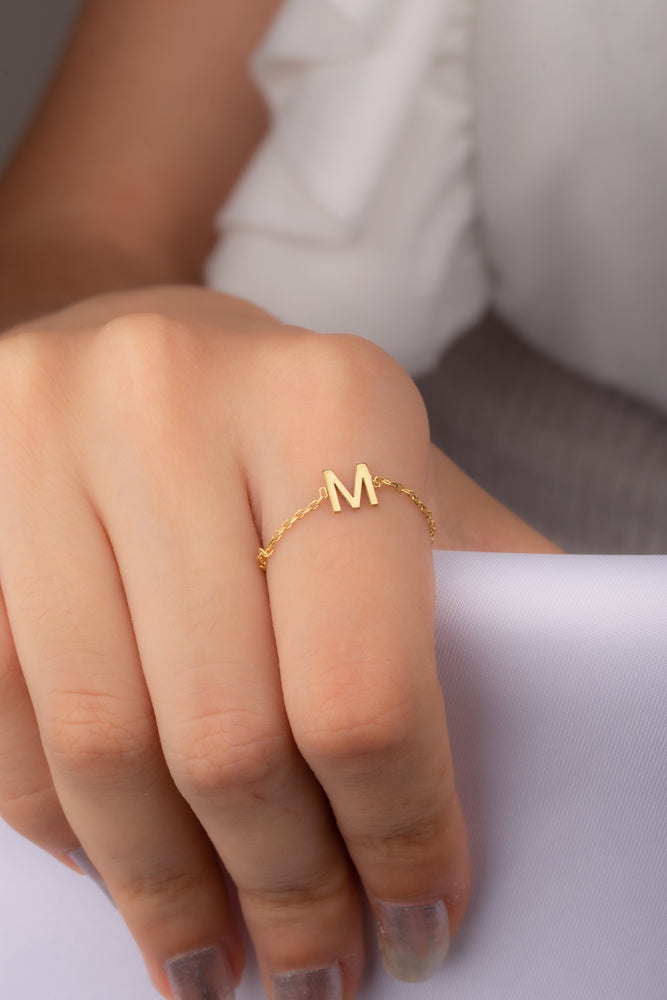 Dainty Initial Ring