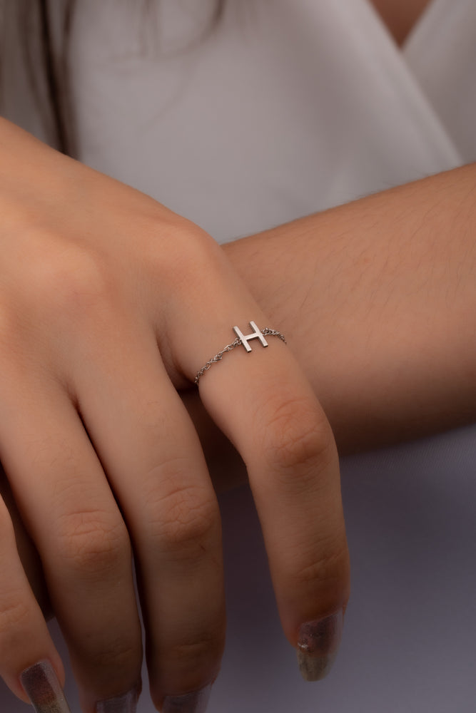 Dainty Initial Ring