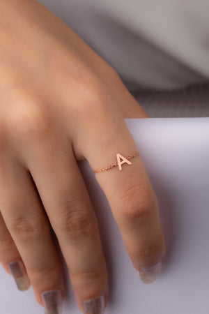 Dainty Initial Ring