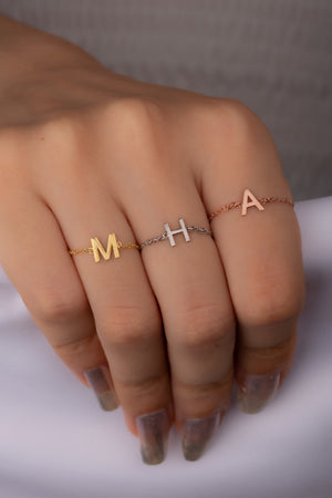 Dainty Initial Ring