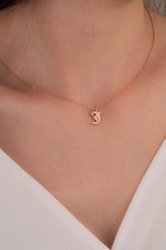 Dainty Old English Initial Necklace