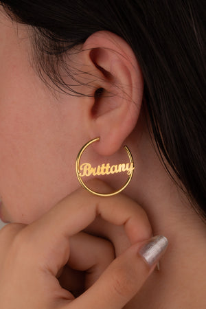 Circle Name Earring