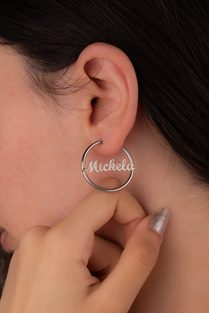 Circle Name Earring