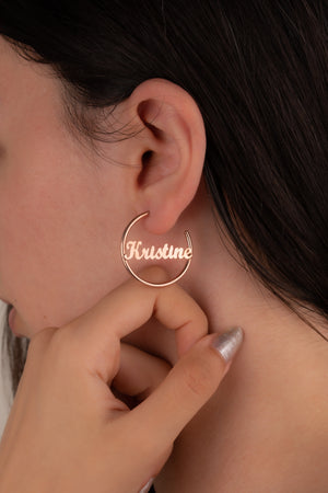 Circle Name Earring