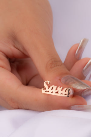 Cursive Font Name Ring